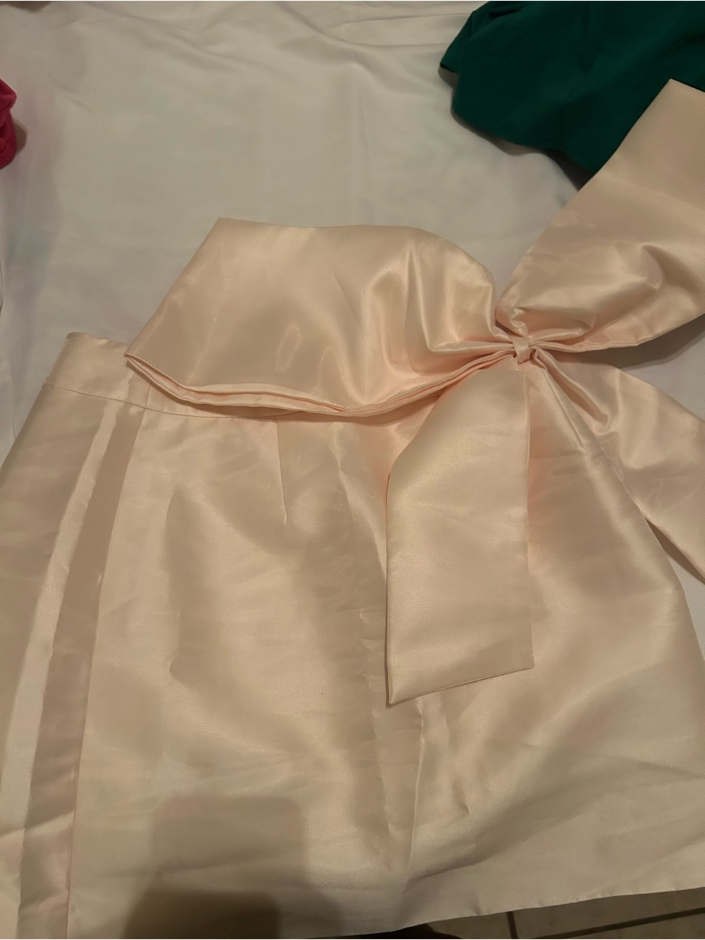 & Other Stories Pale Pink Satin Bow Skirt